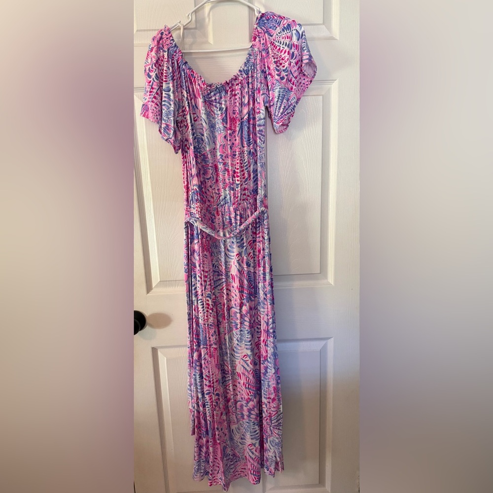 Lilly Pulitzer Pink and Blue Maxi Dress